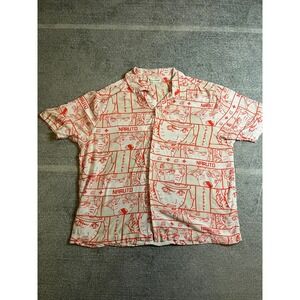 Free Authority Naruto Shippuden Manga Panel Rayon Hawaiian Shirt Mens Large Red